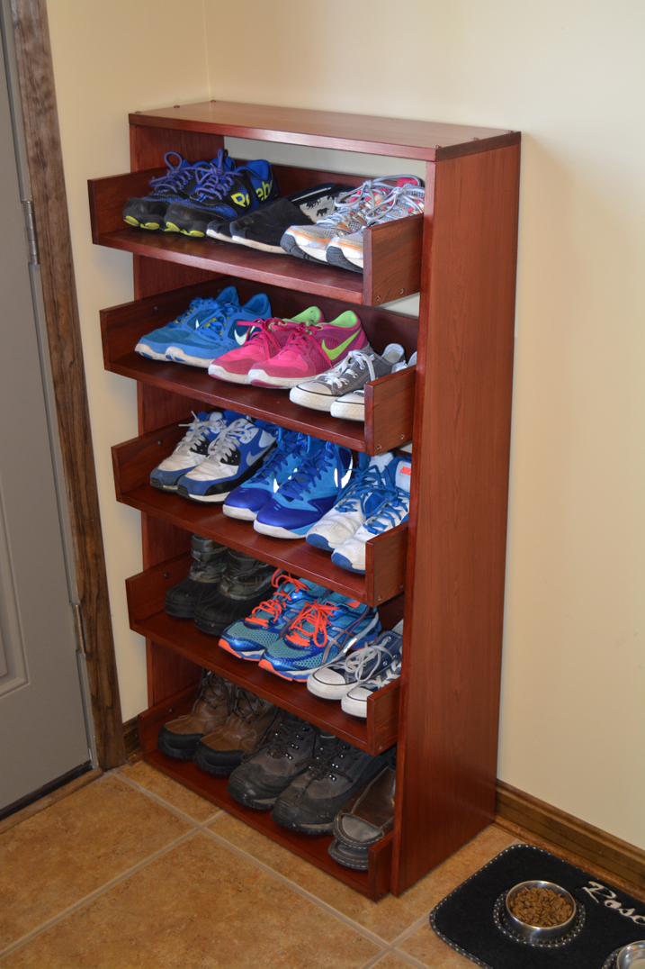 wooden shoe rack