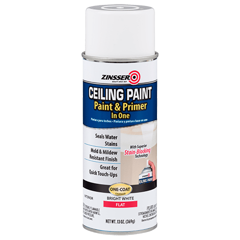 Zinsser Ceiling Stain Blocking Paint & Primer Flat Bright White Spray Paint