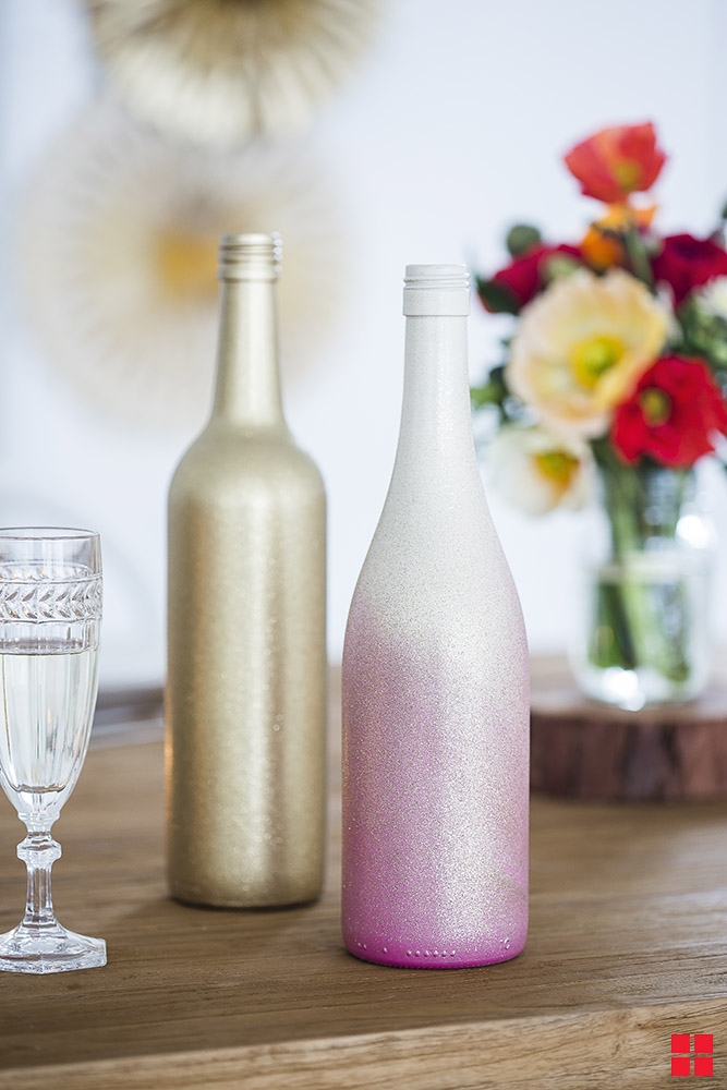 Ombre Wine Bottles Wedding Centerpieces