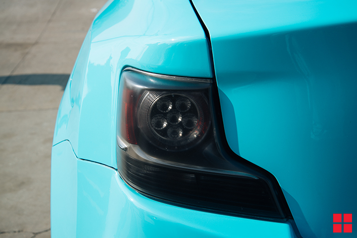 Tail light tinted with Rust-Oleum Peel Coat Lens Tint Spray