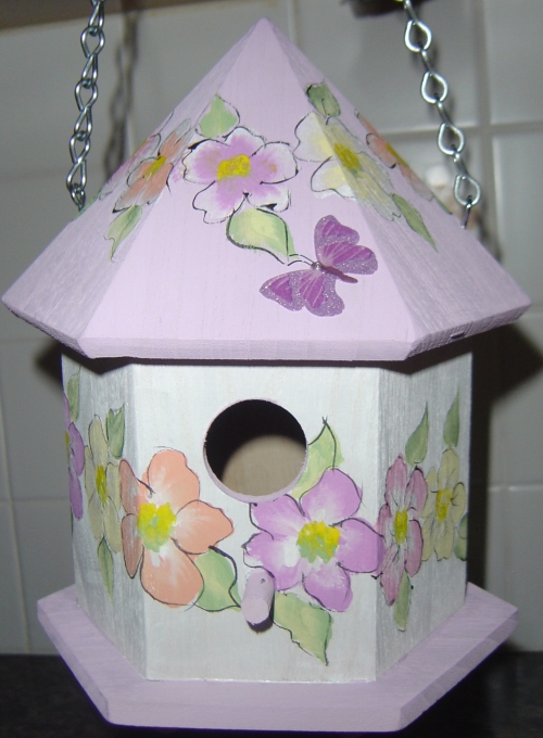 handpainted birdhouse