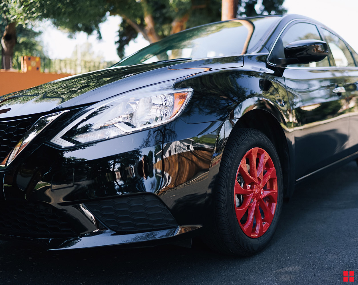 Peelable Primer Red Car Rims