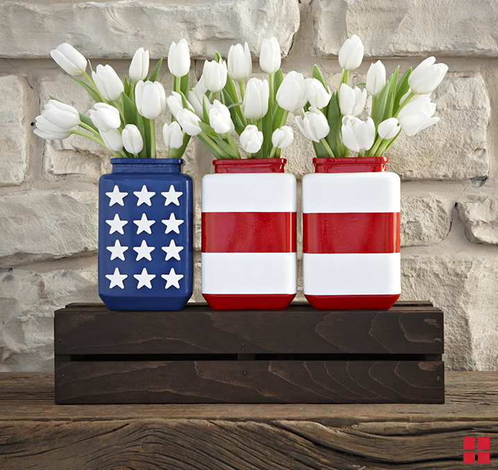 American Flag Mason Jars for 4th of July