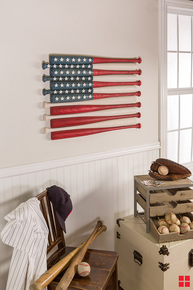 American Flag Baseball Bat Decor