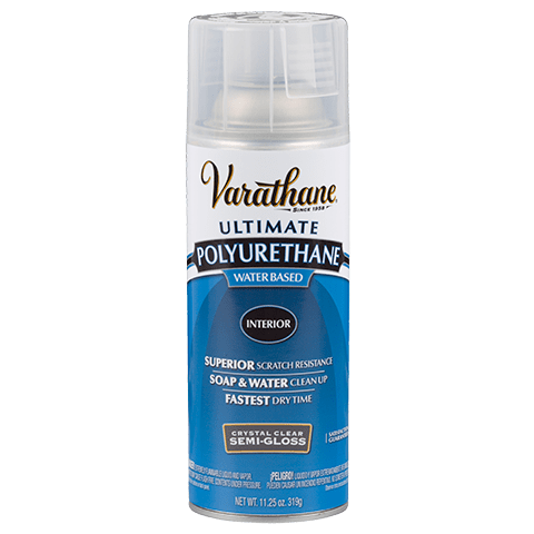 Varathane Ultimate Water Based Interior Crystal Clear Semi-Gloss Polyurethane Spray Paint