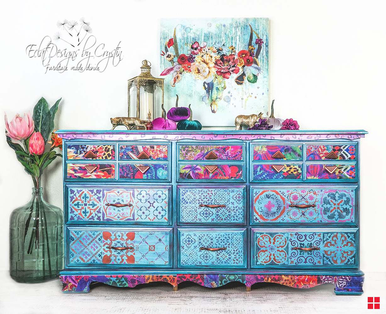 Boho Chic Painted Dresser