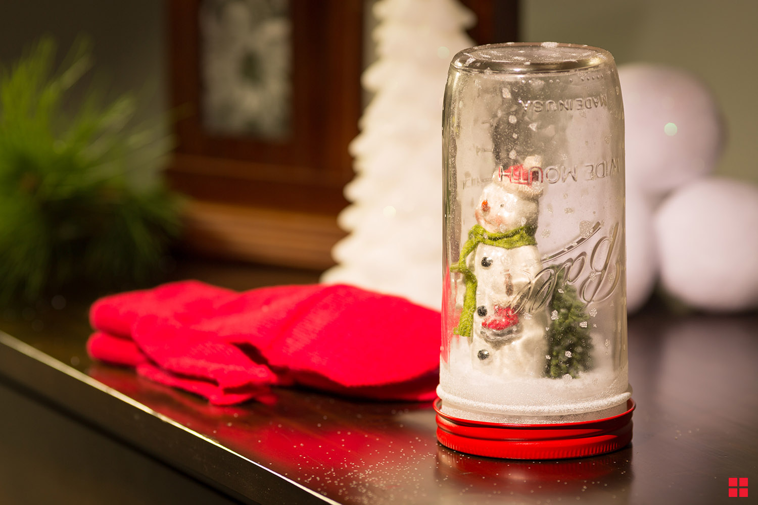Snowman Snow Globe Jar
