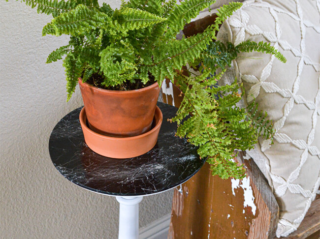 Marble Spray Paint on Plant Stand