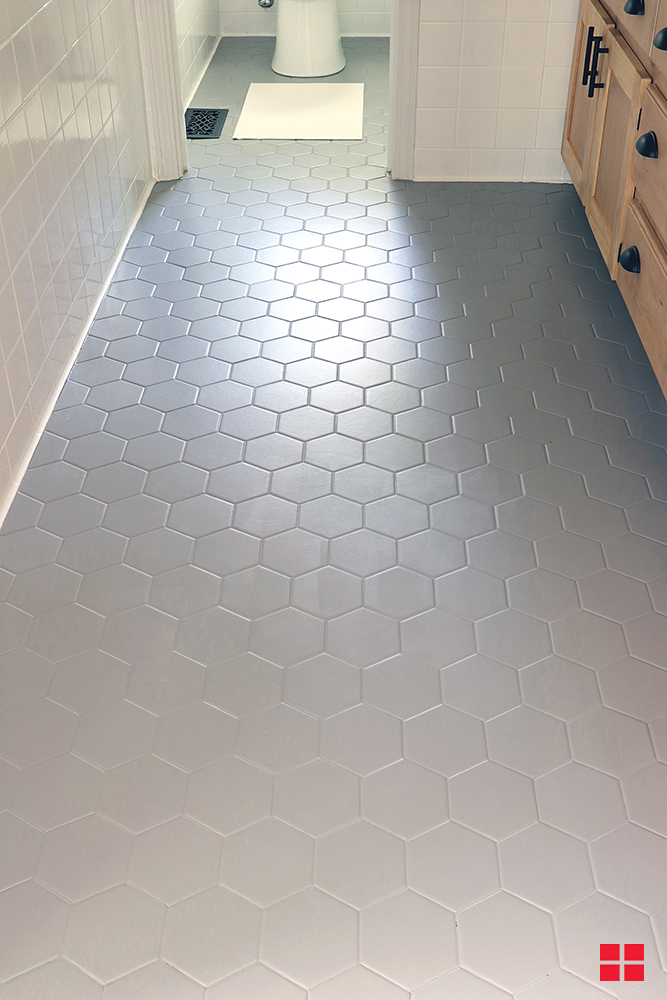 Gray Painted Bathroom Tile