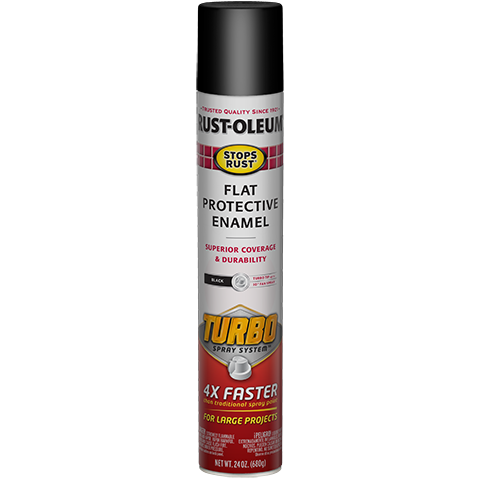 Rust-Oleum Stops Rust Flat Protective Enamel Turbo Spray System Flat Black