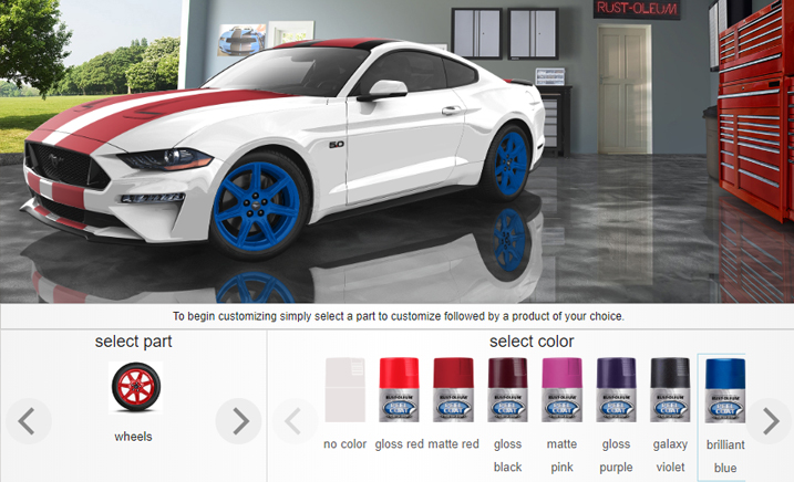 Automotive Peel Coat 2018 Mustang GT color visualizer tool