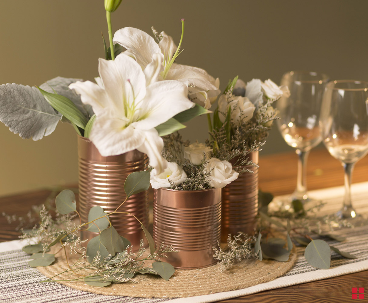 Copper Can Flowers