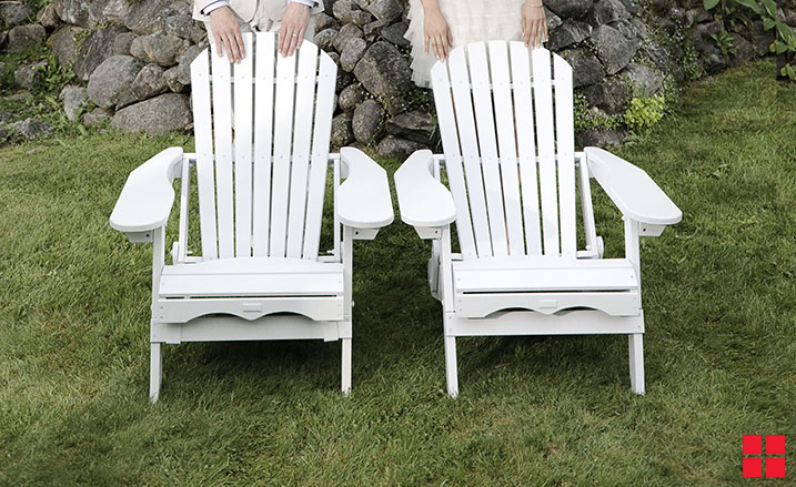 White Adirondack chairs