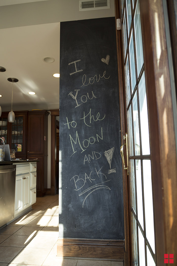 Chalkboard paint on kitchen wall