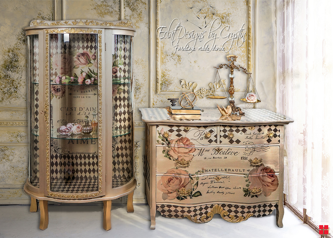 French Curio And Dresser